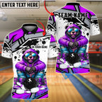 BlueJose Bowling And Pins HipHop Bear Customized Name, Team Name 3D Shirt (4 Colors)