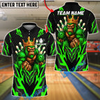 BlueJose Bowling And Pins King Gorilla Customized Name, Team Name 3D Shirt (4 Colors)