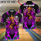 BlueJose Bowling And Pins King Gorilla Customized Name, Team Name 3D Shirt (4 Colors)