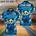 BlueJose Bowling And Pins Panda Cartoon Customized Name, Team Name 3D Shirt (4 Colors)