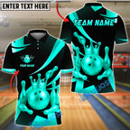 BlueJose Bowling And Pins  Crown And Gold Pins Design Customized Name, Team Name 3D Shirt (4 Colors)