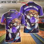 BlueJose Bowling Lion Strike Customized Name, Team Name 3D Shirt (4 Colors)