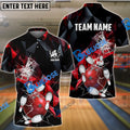 BlueJose Bowling And Pins Broken Glass Customized Name 3D Shirt (6 Colors)