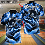 BlueJose Bowling & Pins Venom Strike Customized Name, Team Name 3D Shirt (4 Colors)