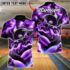 BlueJose Bowling & Pins Venom Strike Customized Name, Team Name 3D Shirt (4 Colors)