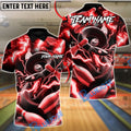 BlueJose Bowling & Pins Venom Strike Customized Name, Team Name 3D Shirt (4 Colors)