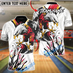 BlueJose Bowling & Pins Eagle Strike Customized Name, Team Name 3D Shirt (4 Colors)