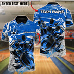 BlueJose Bowling & Pins Crimson Chaos Strike Customized Name, Team Name 3D Shirt (4 Colors)