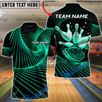 BlueJose Bowling & Pins Golden Energy Customized Name, Team Name 3D Shirt (6 Colors)