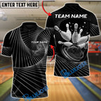 BlueJose Bowling & Pins Golden Energy Customized Name, Team Name 3D Shirt (6 Colors)