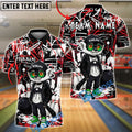 BlueJose Bowling And Pins Lemur Graffiti Leather Jacket Customized Name, Team Name 3D Shirt (4 Colors)