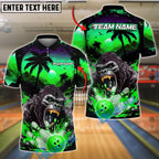 BlueJose Bowling And Pins Gorilla Strike Customized Name, Team Name 3D Shirt (4 Colors)