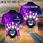 BlueJose Bowling & Pins Raging Rollers Customized Name, Team Name 3D Shirt (4 Colors)