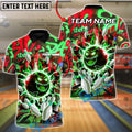 BlueJose Bowling And Pins Neon Beast Customized Name, Team Name 3D Shirt (4 Colors)
