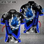 BlueJose Bowling And Pins Flame Declare War Customized Name 3D Shirt (5 Colors)
