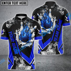BlueJose Bowling And Pins Flame Declare War Customized Name 3D Shirt (5 Colors)