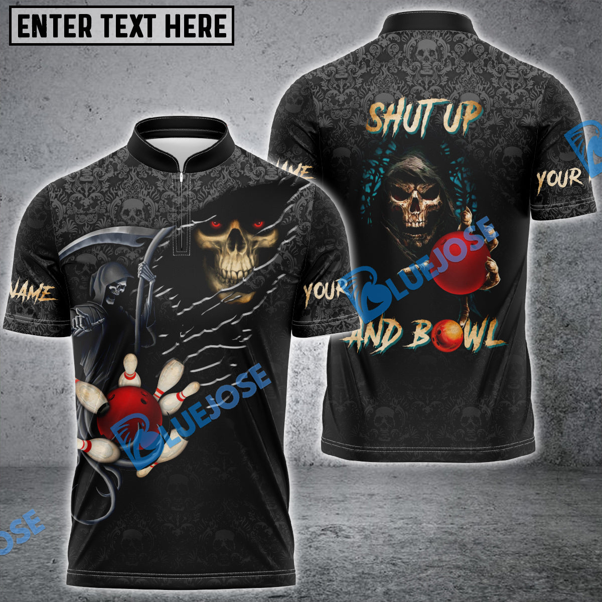 BlueJose Bowling Reaper Customized Name, Team Name 3D Shirt