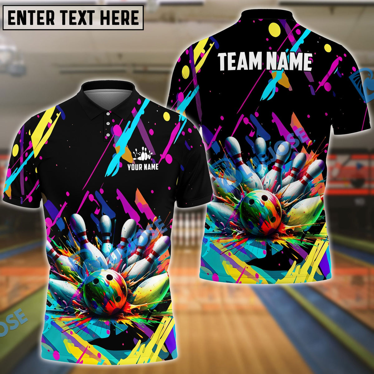 BlueJose Bowling Graffiti Splash Paint Personalized Shirt