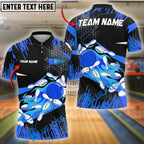BlueJose Bowling And Pins Golden Blast Customized Name 3D Shirt (4 Colors)