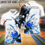 BlueJose Bowling And Pins White Chaos Customized Name 3D Shirt (4 Colors)