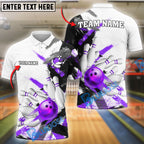 BlueJose Bowling And Pins White Chaos Customized Name 3D Shirt (4 Colors)