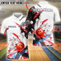 BlueJose Bowling And Pins White Chaos Customized Name 3D Shirt (4 Colors)