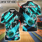 BlueJose Bowling And Pins Fireball Impact Customized Name 3D Shirt (4 Colors)
