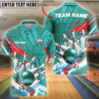 BlueJose Bowling And Pins Patriot Strike Customized Name 3D Shirt (4 Colors)