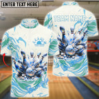 BlueJose Bowling And Pins Cosmic Pastel Customized Name 3D Shirt (4 Colors)