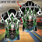 BlueJose Bowling & Pins Viking Pin Crusher Customized Name, Team Name 3D Shirt (4 Colors)
