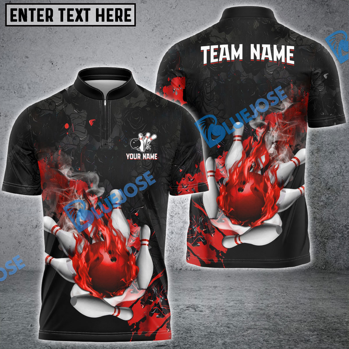 BlueJose Bowling And Pins Fire And Blood Customized Name 3D Shirt (4 Colors)