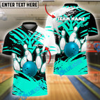BlueJose Bowling And Pins Strike Art Customized Name, Team Name 3D Shirt (4 Colors)