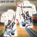 BlueJose Bowling Funny French Bulldog Customized Name, Team Name 3D Shirt