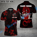 BlueJose Bowling And Pins Mythical Dragon Customized Name 3D Shirt (4 Colors)