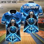 BlueJose Bowling And Pins Hellfire Strike Customized Name, Team Name 3D Shirt (4 Colors)