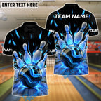 BlueJose Bowling And Pins Thunder Roll Customized Name, Team Name 3D Shirt (4 Colors)