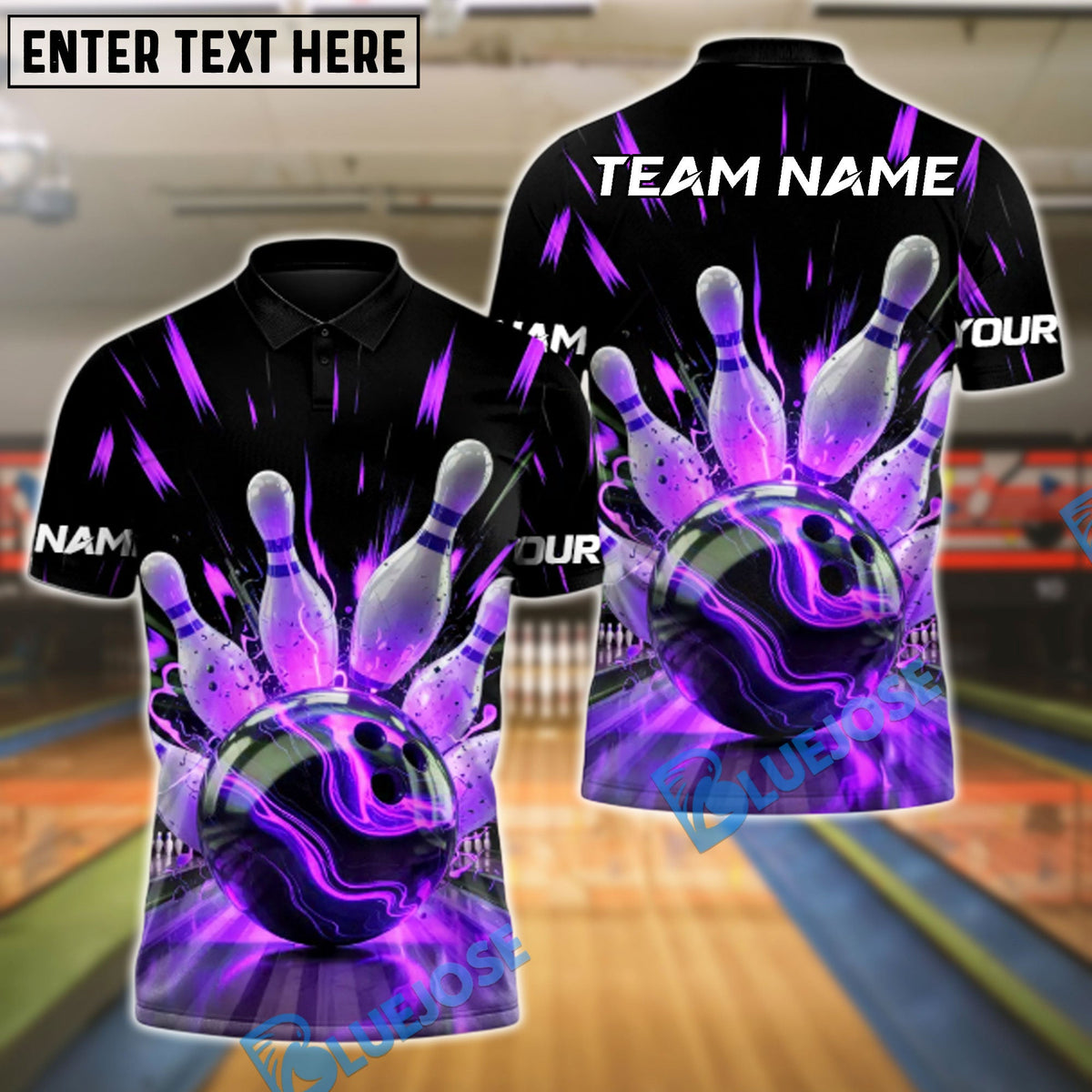 BlueJose Bowling And Pins Thunder Roll Customized Name, Team Name 3D Shirt (4 Colors)