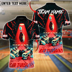 BlueJose Bowling And Pins Red Tuesday Horror Customized Name, Team Name 3D Shirt (4 Colors)