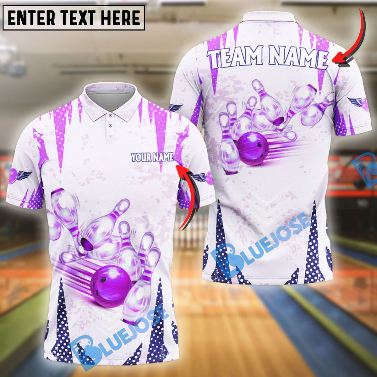 BlueJose Bowling And Pins Storm Customized Name, Team Name 3D Shirt (4 Colors)