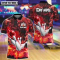 BlueJose Bowling And Pins Smoking Throw Customized Name, Team Name 3D Shirt (4 Colors)