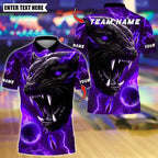 BlueJose Bowling And Pins Thunder Black Panther Customized Name, Team Name 3D Shirt (4 Colors)