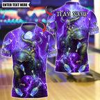 BlueJose Bowling And Pins Thunder Norse Mythology Customized Name, Team Name 3D Shirt (4 Colors)
