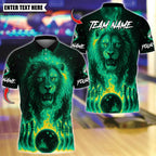 BlueJose Bowling And Pins Flame Lion Customized Name, Team Name 3D Shirt (4 Colors)