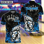 BlueJose Bowling And Pins White Lion King Customized Name, Team Name 3D Shirt (4 Colors)