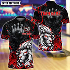 BlueJose Bowling And Pins White Lion King Customized Name, Team Name 3D Shirt (4 Colors)