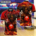 BlueJose Bowling And Pins Flame King Bull Customized Name, Team Name 3D Shirt (4 Colors)