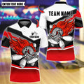 BlueJose Bowling And Pins Flaming Angry Bowling Design Customized Name, Team Name 3D Shirt (4 Colors)