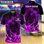 BlueJose Bowling And Pins Oni Samurai Warrior Customized Name, Team Name 3D Shirt (4 Colors)