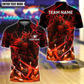 BlueJose Bowling And Pins Oni Samurai Warrior Customized Name, Team Name 3D Shirt (4 Colors)