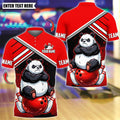 BlueJose Bowling And Pins Angry Panda On Ball Customized Name, Team Name 3D Shirt (4 Colors)